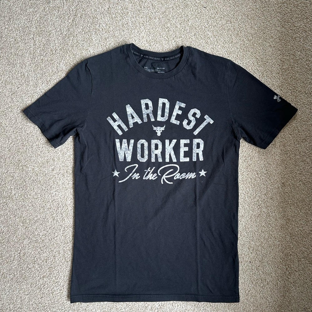 Under Armour Black Short Sleeve Tee Hardest Worker